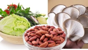 salata ciuperci Pleurotus fasole varza ceapa ardei