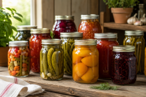 Conservarea alimentelor acasă – borcane cu legume și fructe