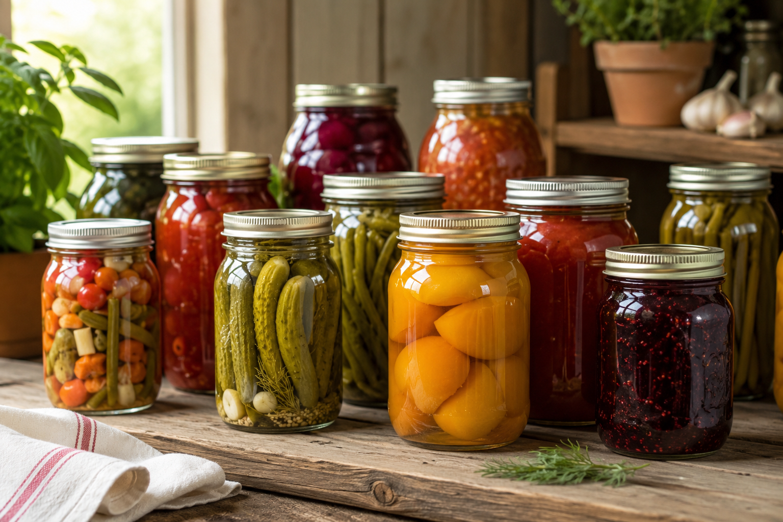 Conservarea alimentelor acasă – borcane cu legume și fructe